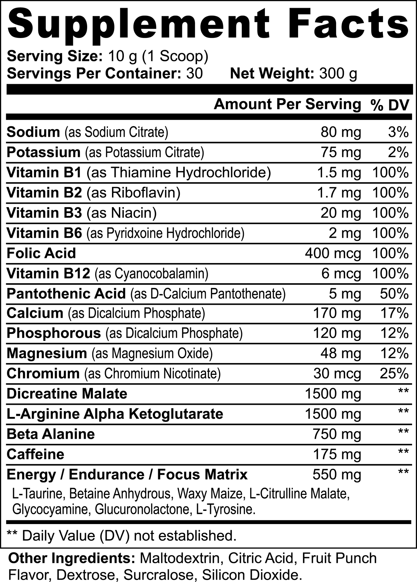 PUMPED Pre-Workout Powder (Fruit Punch)